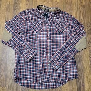 Men’s Billabong Flannel Shirt Large Plaid Long Sleeve Button Down Casual B32